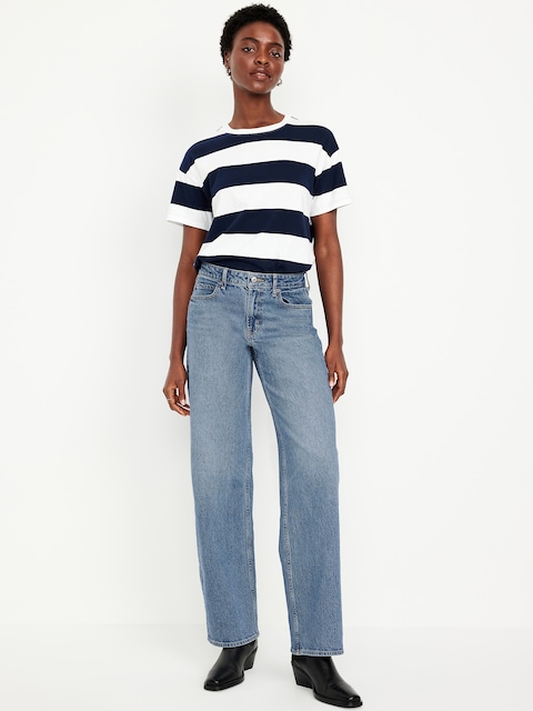 Mid-Rise Wide-Leg Jeans - Medium Wash