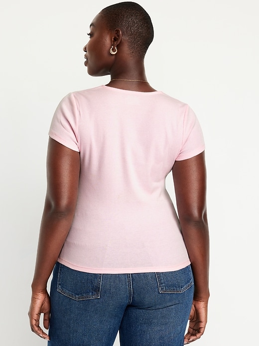 Image number 6 showing, Ribbed Square-Neck T-Shirt