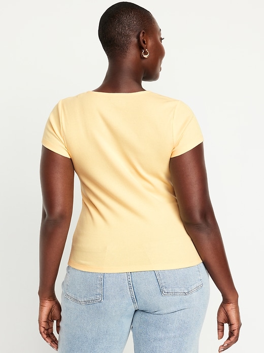 Image number 6 showing, Ribbed Square-Neck T-Shirt