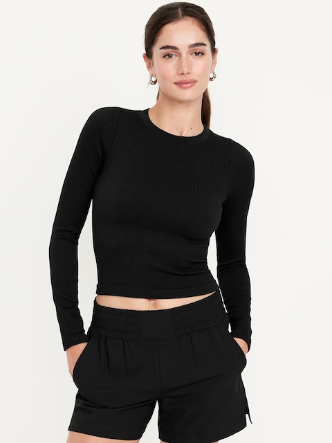 Exhale Seamless Fitted Rib T-Shirt - Black Jack