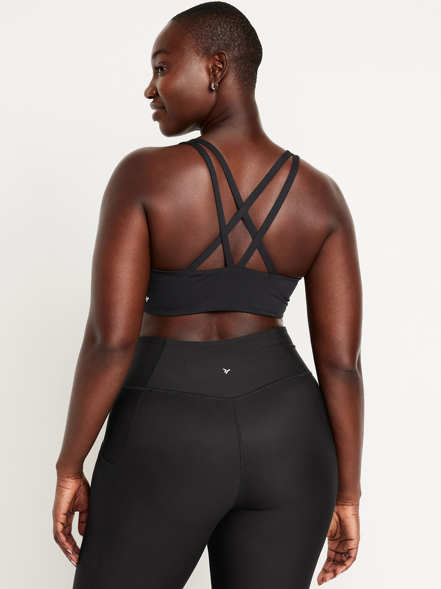 Спортивное бра PowerSoft Molded, на завязках — Old Navy, цвет: Чёрный — фото 6