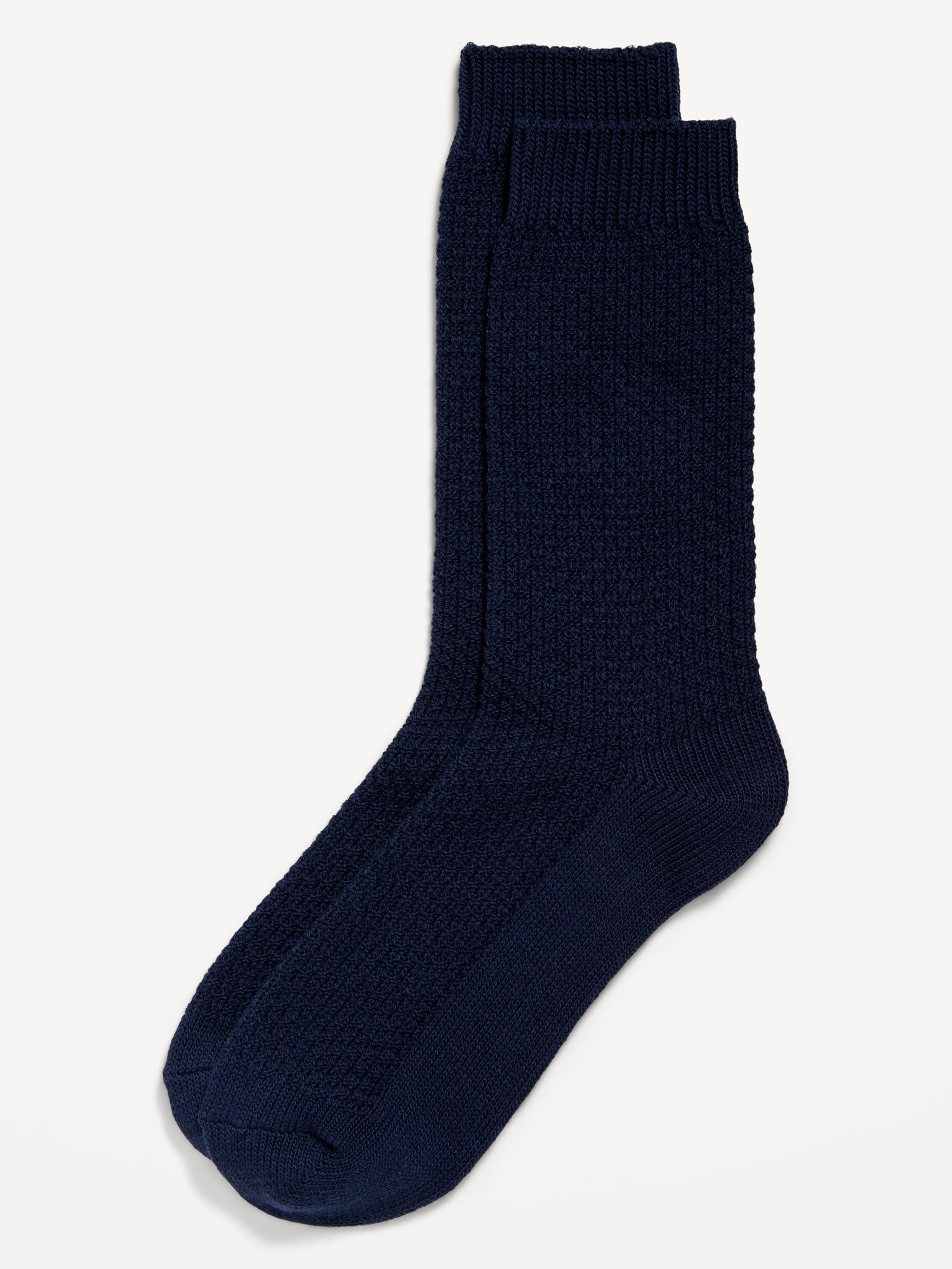 Waffle-Knit Crew Socks for Men