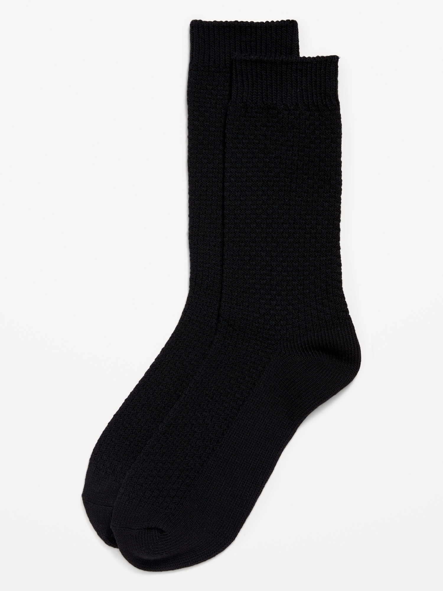 Waffle-Knit Crew Socks for Men