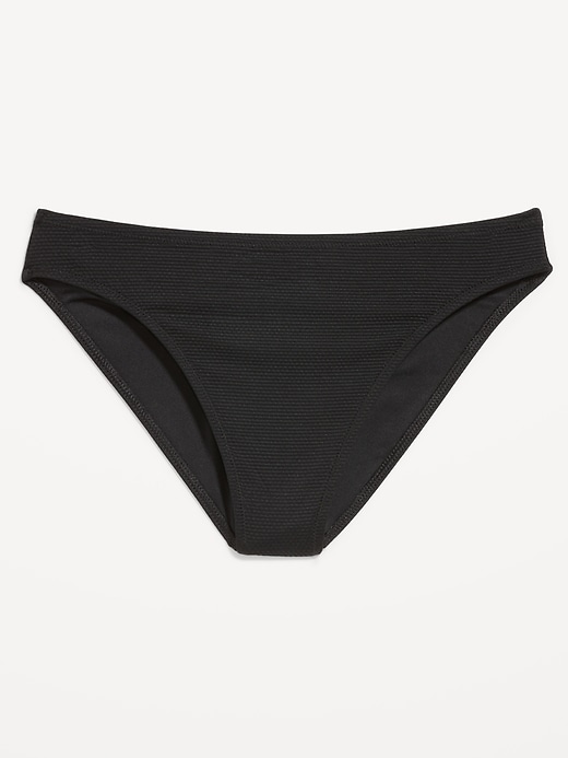 Image number 4 showing, Mid-Rise Textured Bikini Swim Bottoms