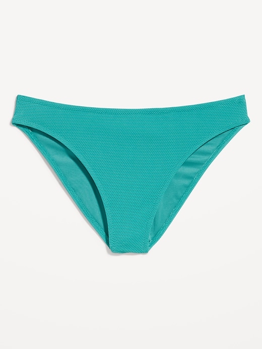 Image number 3 showing, Mid-Rise Textured Bikini Swim Bottoms