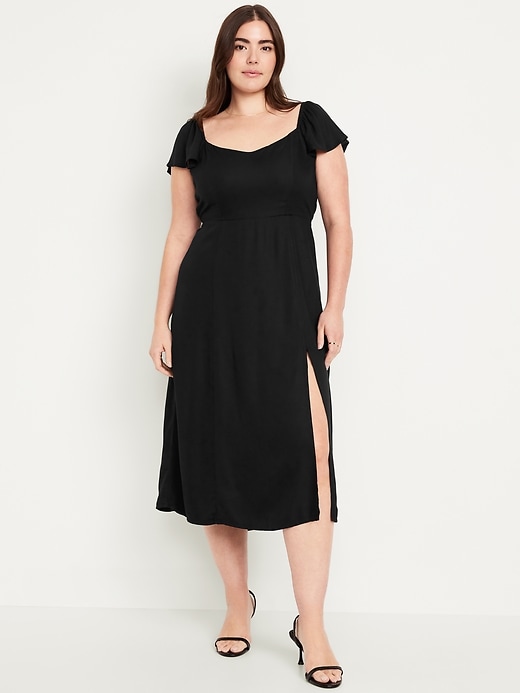 Image number 4 showing, Flutter-Sleeve Crepe Midi Dress