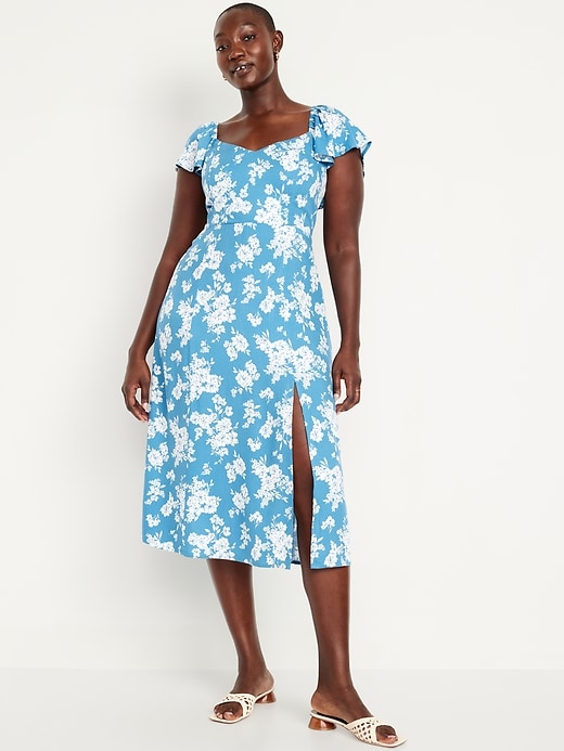 Image number 4 showing, Flutter-Sleeve Crepe Midi Dress