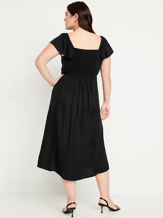 Image number 5 showing, Flutter-Sleeve Crepe Midi Dress