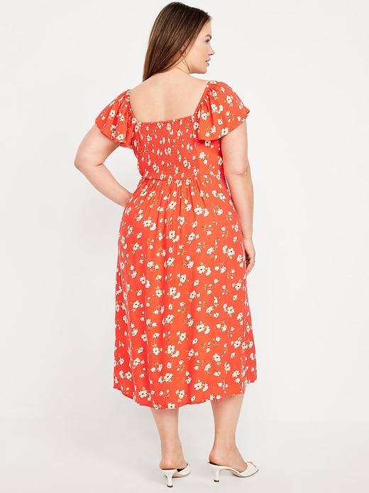 Image number 7 showing, Flutter-Sleeve Crepe Midi Dress