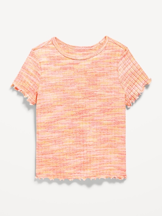 View large product image 1 of 2. Short-Sleeve Lettuce-Edge T-Shirt for Toddler Girls