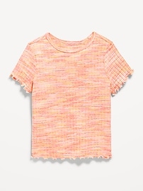 Image number 1 showing, Short-Sleeve Lettuce-Edge T-Shirt for Toddler Girls
