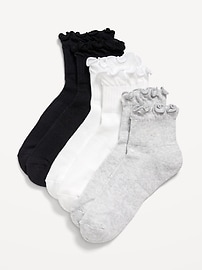 Image number 1 showing, Ruffled Athletic Socks 3-Pack