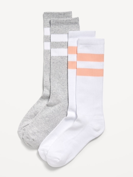 View large product image 1 of 1. 2-Pack Striped Crew Socks