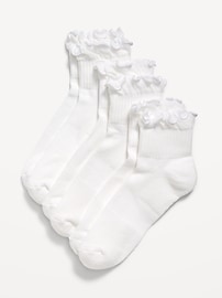 Image number 1 showing, Ruffled Athletic Socks 3-Pack