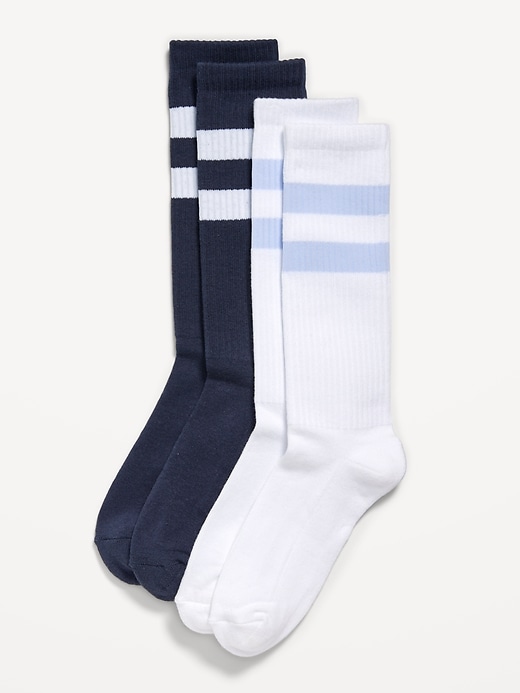 View large product image 1 of 1. 2-Pack Striped Crew Socks