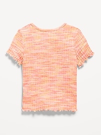 Image number 2 showing, Short-Sleeve Lettuce-Edge T-Shirt for Toddler Girls
