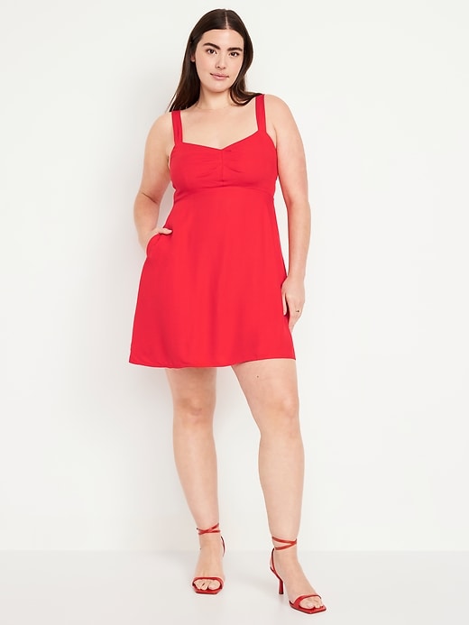 Image number 4 showing, Fit &amp; Flare Crepe Mini Dress