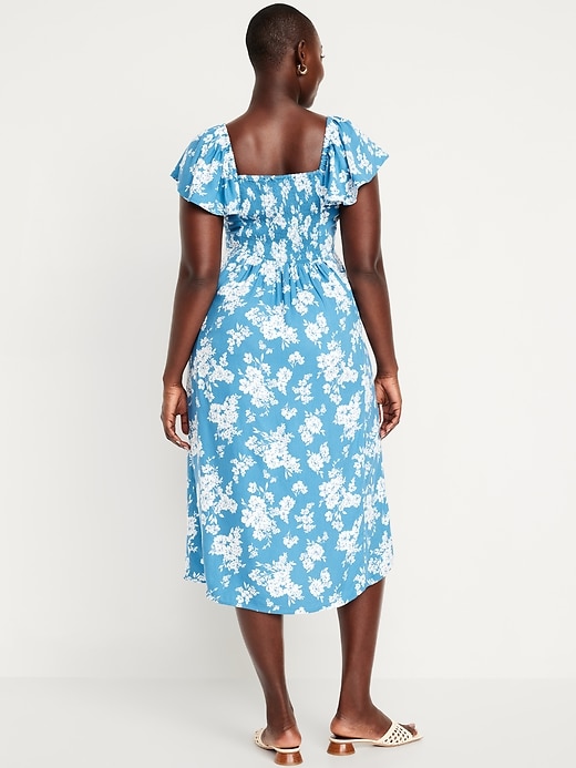 Image number 5 showing, Flutter-Sleeve Crepe Midi Dress