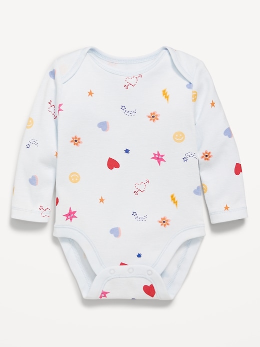 View large product image 1 of 1. Printed Long-Sleeve Graphic Bodysuit for Baby