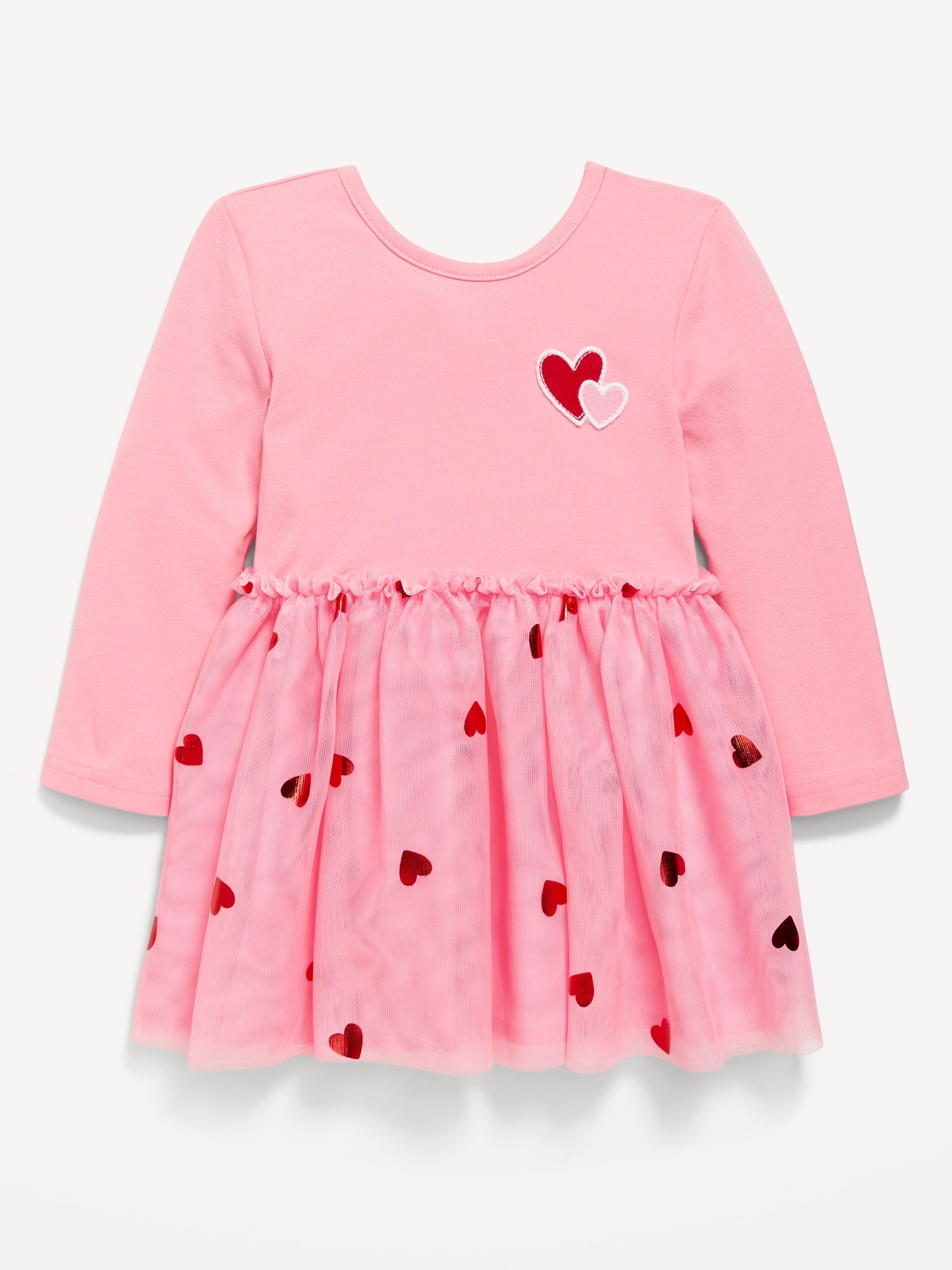 Long-Sleeve Fit and Flare Tutu Dress for Toddler Girls