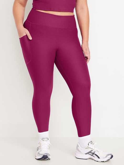 Image number 6 showing, High-Waisted PowerSoft Rib Leggings