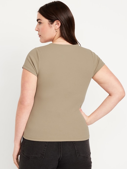 Image number 6 showing, Ribbed Square-Neck T-Shirt