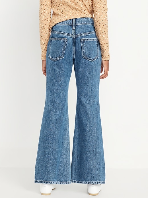 View large product image 2 of 5. High-Waisted Super Baggy Embroidered Flare-Leg Jeans for Girls