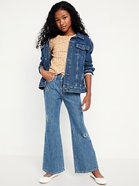 View large product image 3 of 5. High-Waisted Super Baggy Embroidered Flare-Leg Jeans for Girls