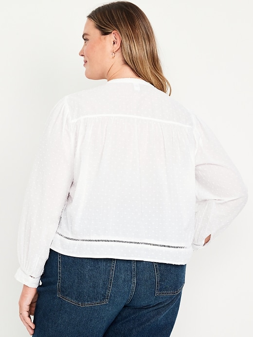 Image number 7 showing, Swiss Dot Button-Down Pintuck Top