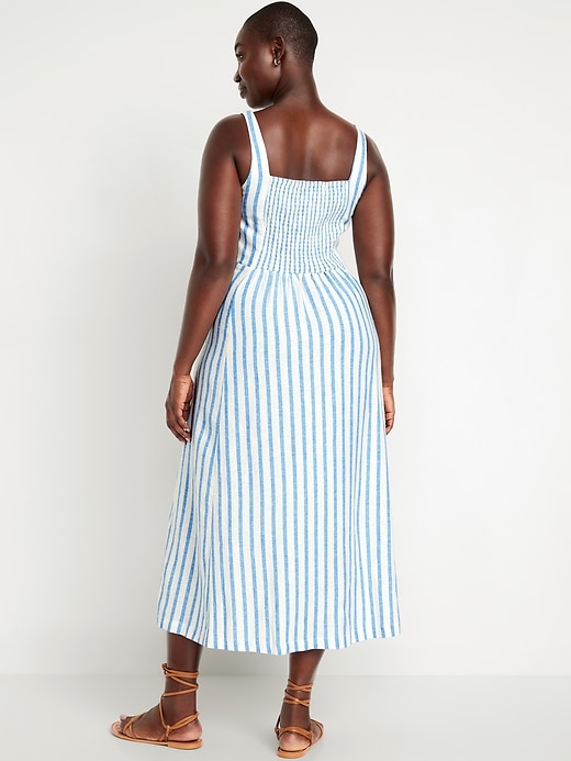 Image number 5 showing, Fit &amp; Flare Linen-Blend Midi Dress