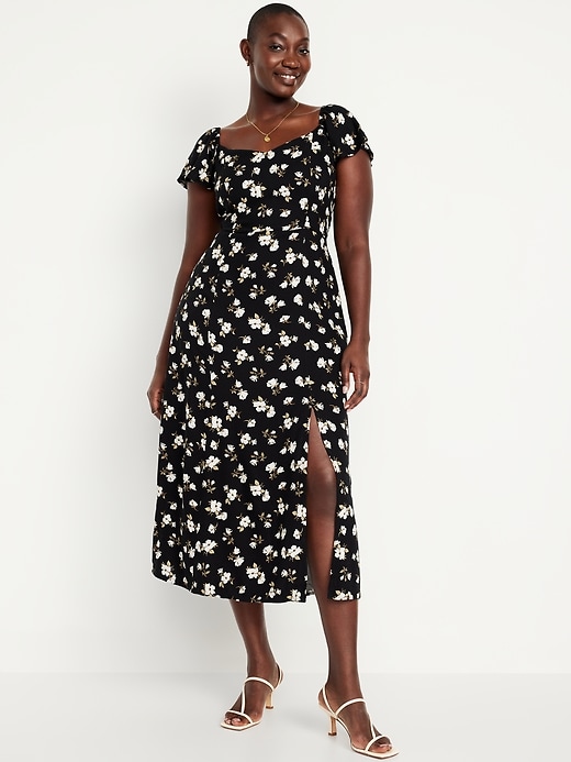 Image number 4 showing, Flutter-Sleeve Crepe Midi Dress