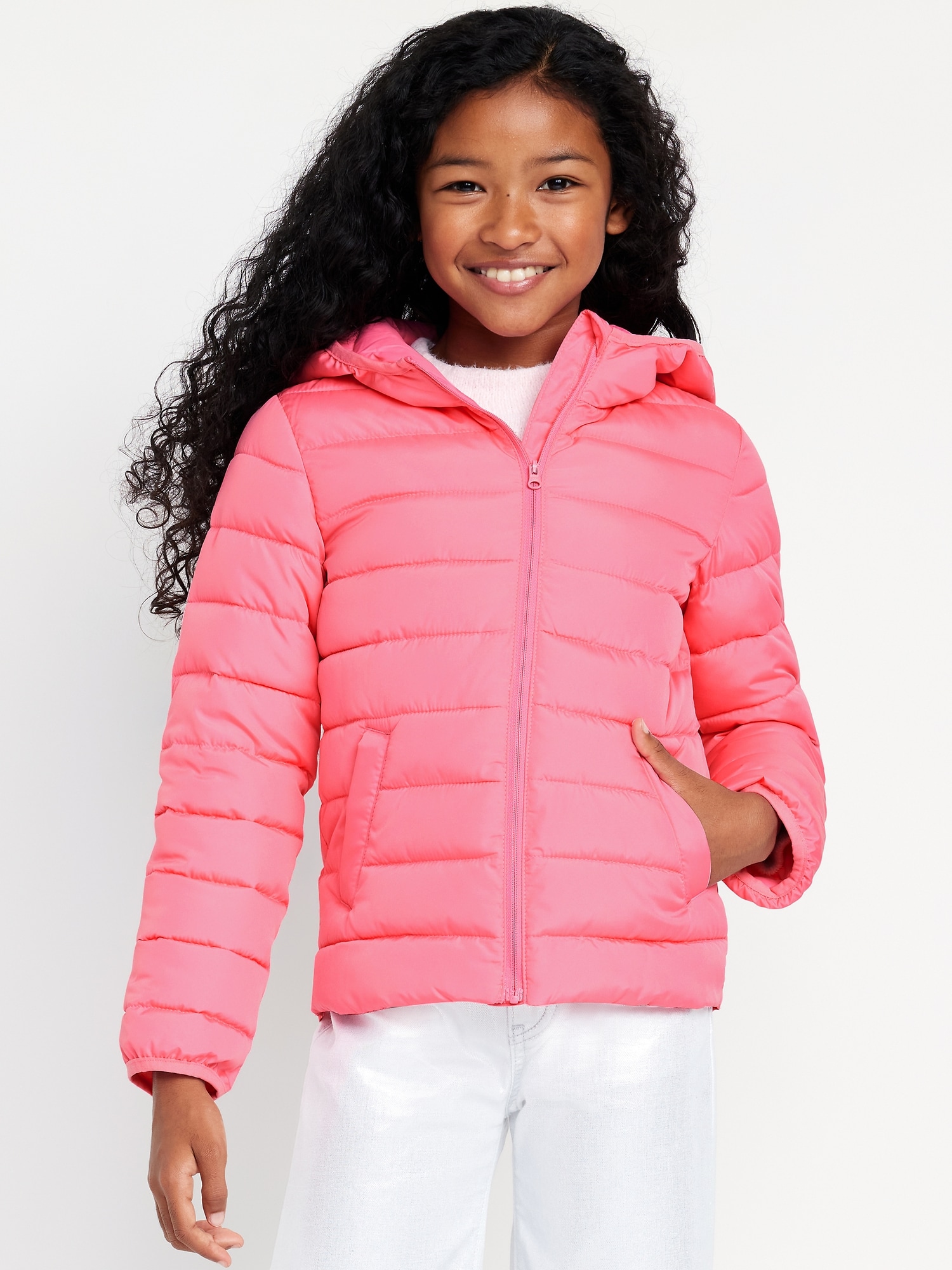 Water-Resistant Narrow-Channel Puffer Jacket for Girls