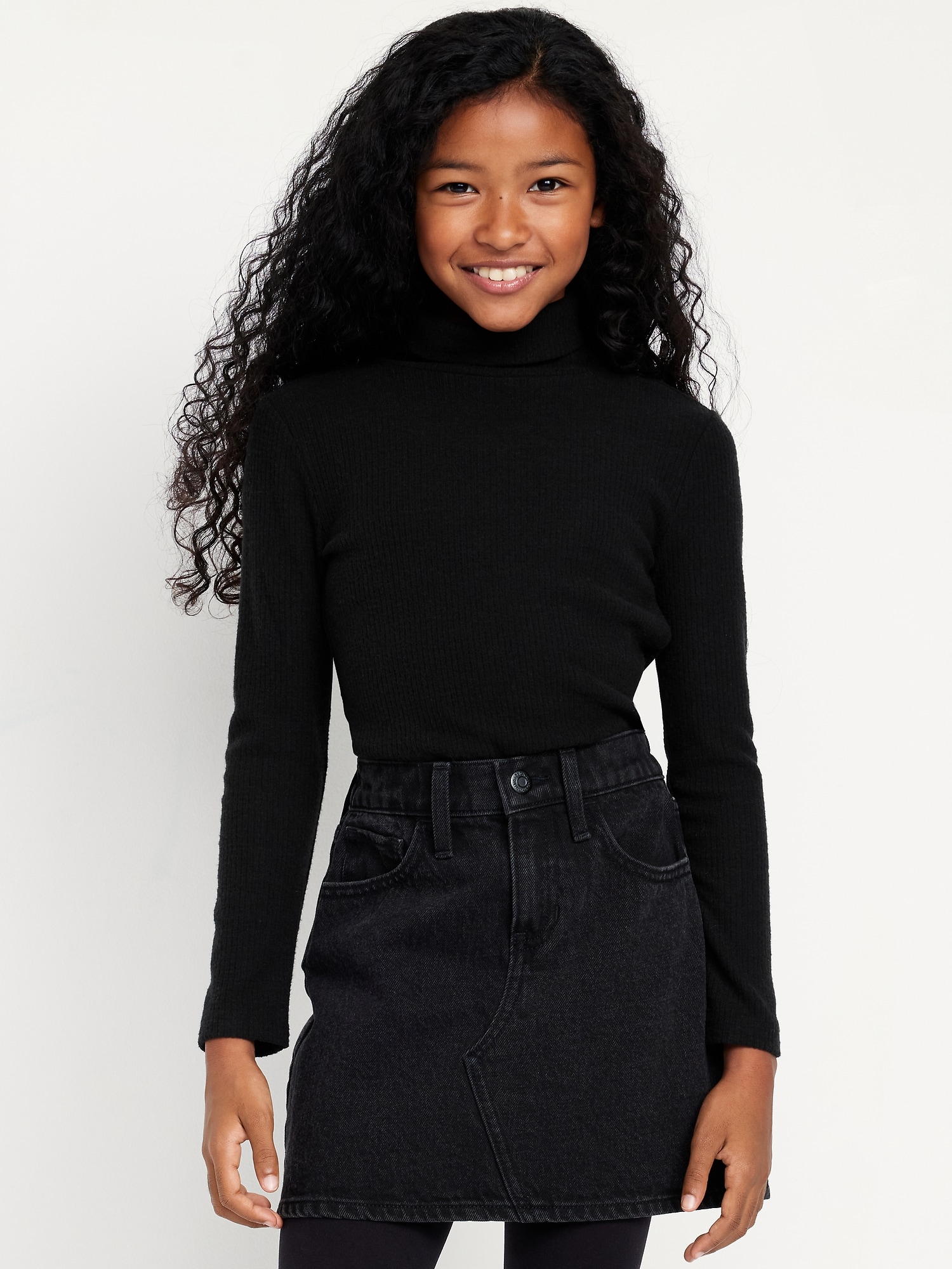 Long-Sleeve Mock-Neck Top for Girls