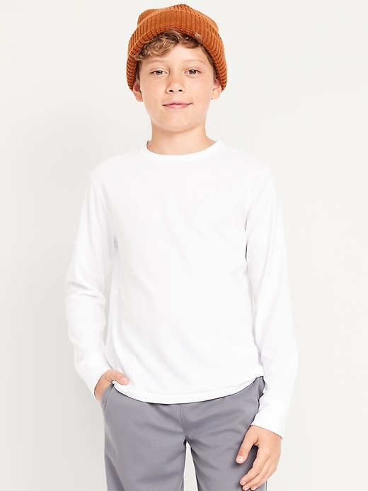 View large product image 1 of 4. Long-Sleeve Waffle-Knit Performance Top for Boys