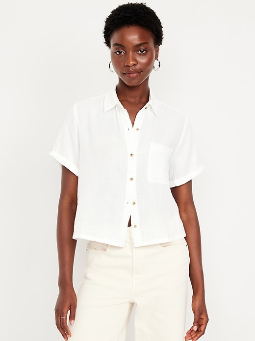 Image number 1 showing, Loose Button-Down Shirt