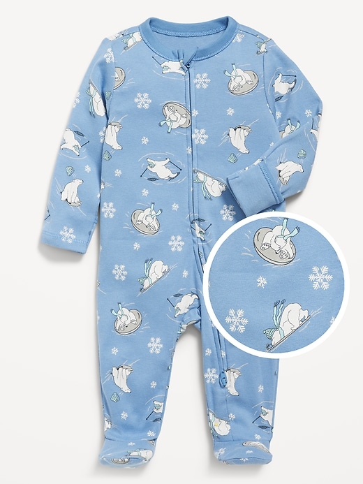 View large product image 1 of 2. 2-Way-Zip Printed Sleep &amp; Play Footed One-Piece for Baby