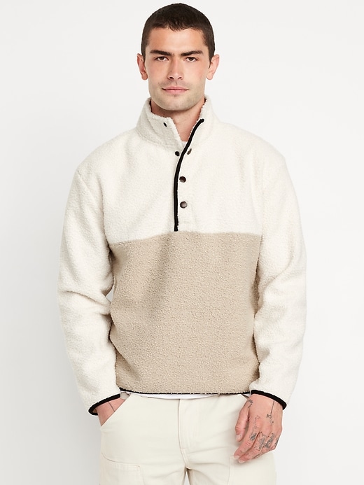 Image number 1 showing, Bouclé Sherpa Quarter-Snap Pullover