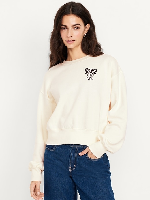 Image number 1 showing, SoComfy Crop Graphic Sweatshirt