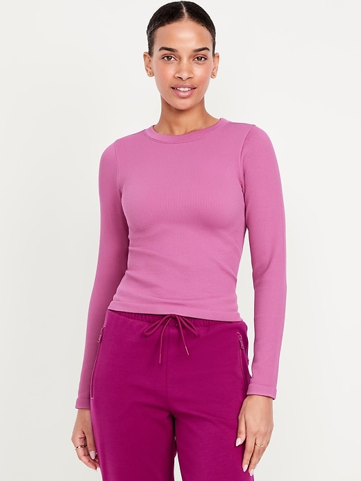 Image number 1 showing, Fitted Seamless Ribbed T-Shirt