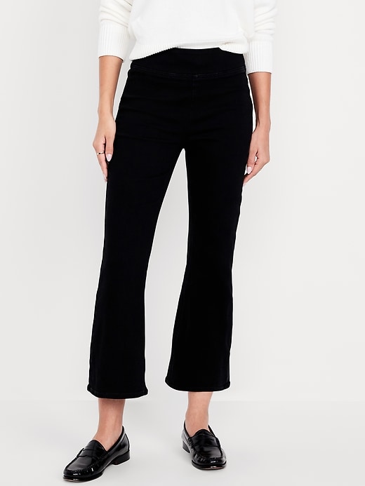 Image number 8 showing, High-Waisted Weekender Pull-On Crop Flare Jeans