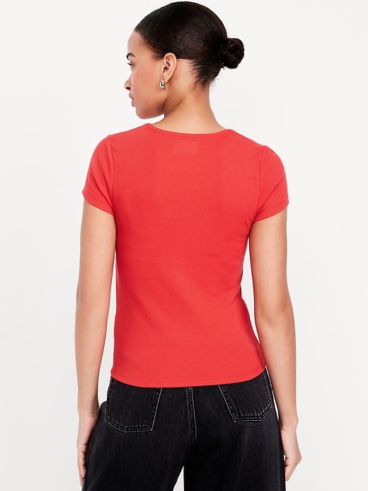 Image number 2 showing, Ribbed Square-Neck T-Shirt