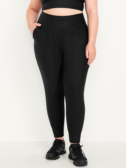 Image number 6 showing, High-Waisted PowerSoft Ribbed 7/8 Joggers