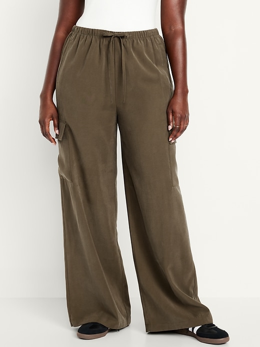 Image number 5 showing, Extra High-Waisted Drapey Cargo Super Wide-Leg Pants