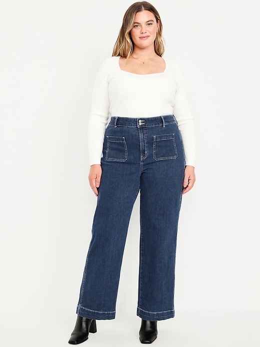 Image number 4 showing, Extra High-Waisted Sky-Hi Mariner Wide-Leg Jeans