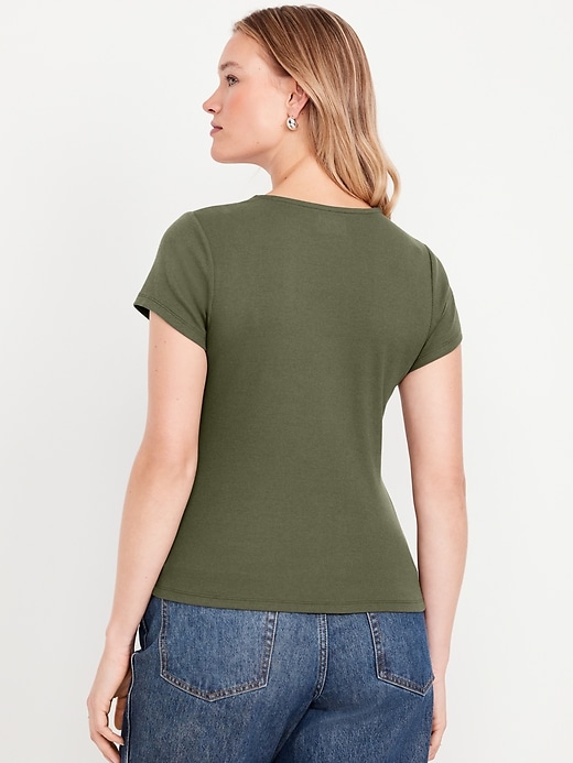 Image number 6 showing, Ribbed Square-Neck T-Shirt