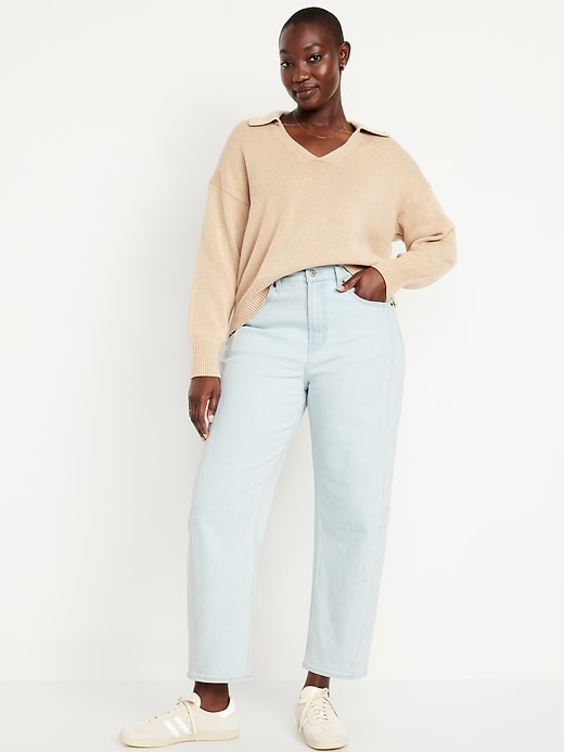 Image number 4 showing, High-Waisted Barrel Ankle Jeans