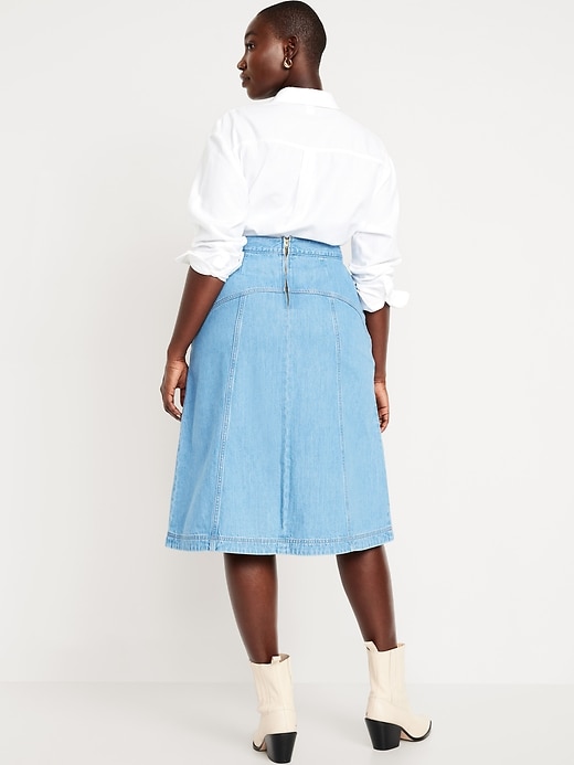 Image number 5 showing, Mid-Rise Jean Midi Skirt