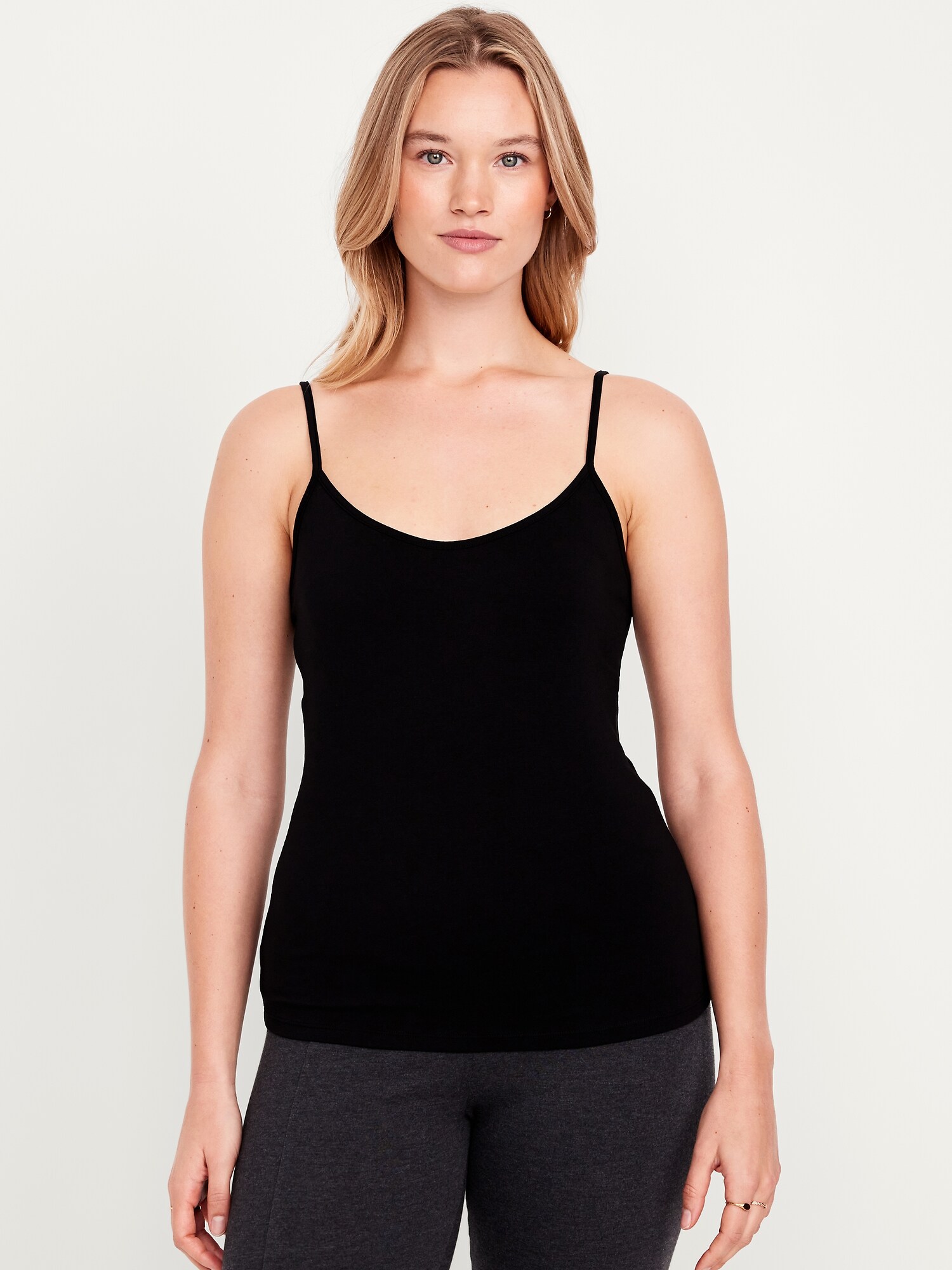 Женский топ Old Navy First-Layer Cami Tank Top, цвет: Чёрный — фото 5