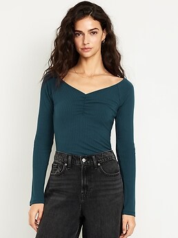 Cinched Rib-Knit Top | Old Navy