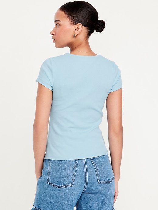 Image number 2 showing, Ribbed Square-Neck T-Shirt